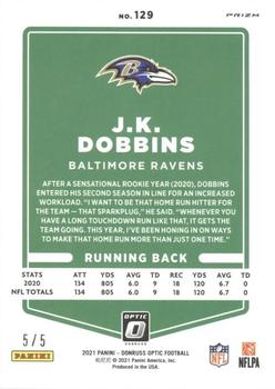 2021 Donruss Optic - Green #129 J.K. Dobbins Back