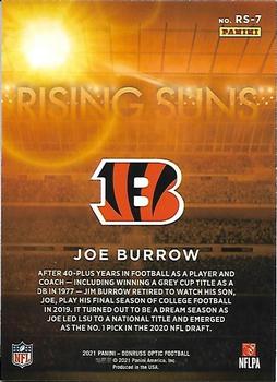 2021 Donruss Optic - Rising Suns #RS-7 Joe Burrow Back