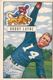 1951 Bowman #102 Bobby Layne Front