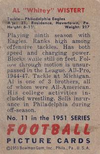 1951 Bowman #11 Al Wistert Back