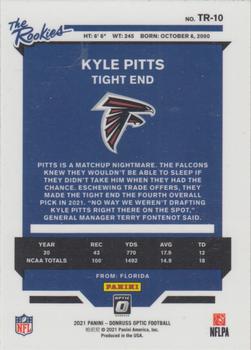 2021 Donruss Optic - The Rookies #TR-10 Kyle Pitts Back