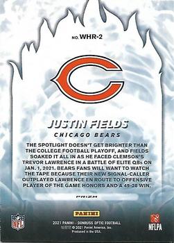 2021 Donruss Optic - White Hot Rookies #WHR-2 Justin Fields Back
