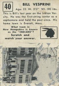 1951 Topps Magic #40 Bill Vesprini Back