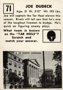 1951 Topps Magic #71 Joe Dudeck Back