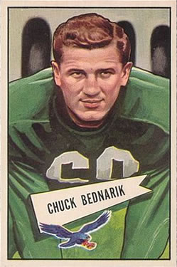 1952 Bowman Large #10 Chuck Bednarik Front