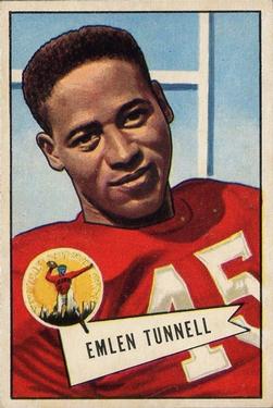1952 Bowman Large #39 Emlen Tunnell Front