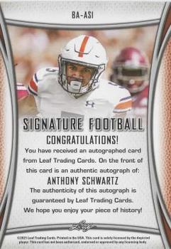 2021 Leaf Signature #BA-AS1 Anthony Schwartz Back