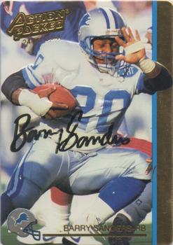 1992 Action Packed - 24-Kt. Gold Barry Sanders Autograph Exchange #13G Barry Sanders Front