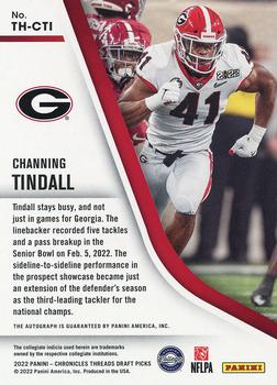 2022 Panini Chronicles Draft Picks - Threads Rookie Signatures #TH-CTI Channing Tindall Back