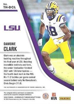 2022 Panini Chronicles Draft Picks - Threads Rookie Signatures #TH-DCL Damone Clark Back
