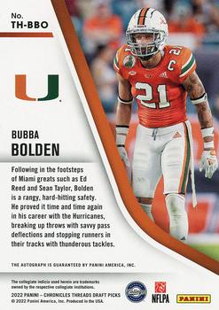 2022 Panini Chronicles Draft Picks - Threads Rookie Signatures Pink #TH-BBO Bubba Bolden Back