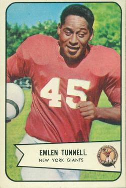1954 Bowman #102 Emlen Tunnell Front