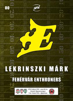 2022 HFN Gridiron #80 Lekrinszki Mark Back