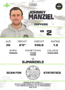 2021 Parkside Fan Controlled Football Season v1.0 Commemorative Set #28 Johnny Manziel Back