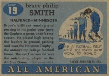 1955 Topps All-American #19 Bruce Smith Back