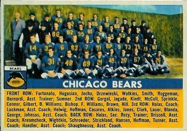 1956 Topps #119 Chicago Bears Front