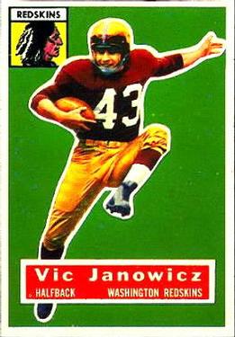 1956 Topps #13 Vic Janowicz Front