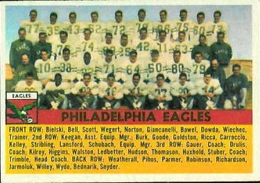 1956 Topps #40 Philadelphia Eagles Front