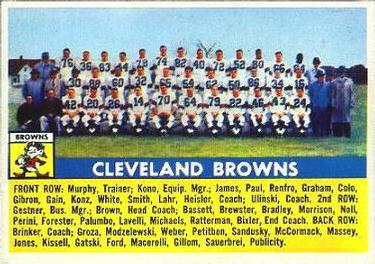 1956 Topps #45 Cleveland Browns Front