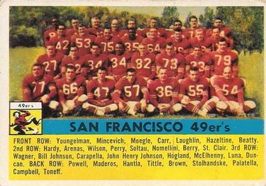 1956 Topps #26 San Francisco 49ers Front
