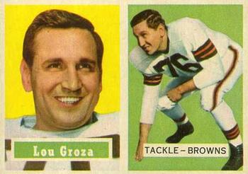 1957 Topps #28 Lou Groza Front