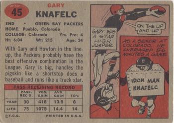 1957 Topps #45 Gary Knafelc Back