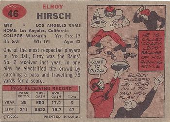 1957 Topps #46 Elroy Hirsch Back
