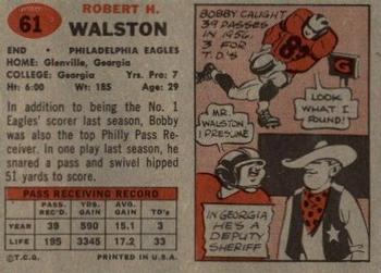 1957 Topps #61 Bobby Walston Back