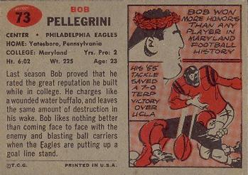 1957 Topps #73 Bob Pellegrini Back