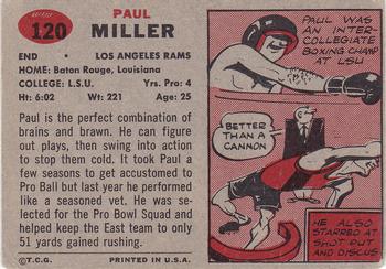 1957 Topps #120 Paul Miller Back