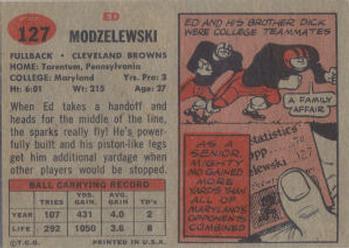 1957 Topps #127 Ed Modzelewski Back