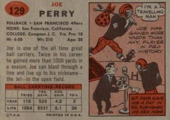 1957 Topps #129 Joe Perry Back
