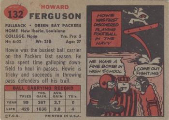 1957 Topps #132 Howie Ferguson Back