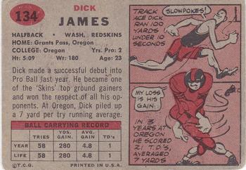 1957 Topps #134 Dick James Back