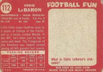 1958 Topps #112 Eddie LeBaron Back