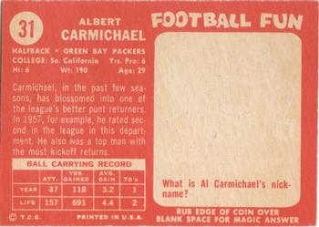 1958 Topps #31 Al Carmichael Back