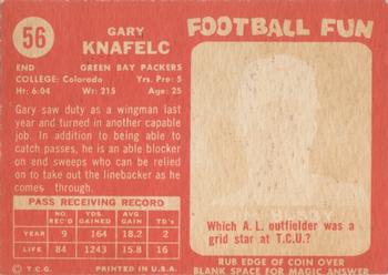1958 Topps #56 Gary Knafelc Back