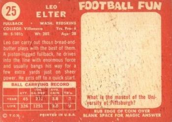 1958 Topps #25 Leo Elter Back