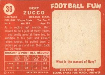 1958 Topps #36 Vic Zucco Back