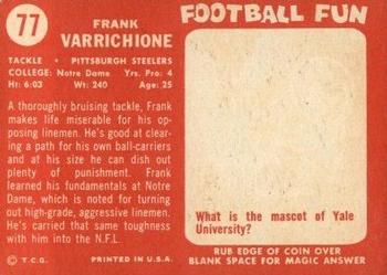 1958 Topps #77 Frank Varrichione Back