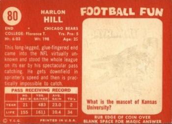 1958 Topps #80 Harlon Hill Back