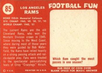 1958 Topps #85 Los Angeles Rams Back