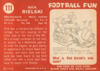 1958 Topps #111 Dick Bielski Back