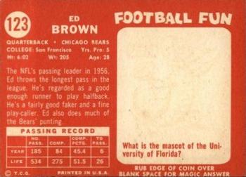 1958 Topps #123 Ed Brown Back