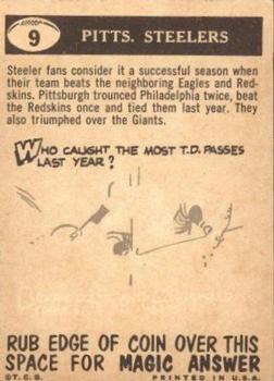 1959 Topps #9 Steelers Pennant Back