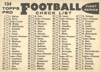 1959 Topps #104 Chicago Bears Back