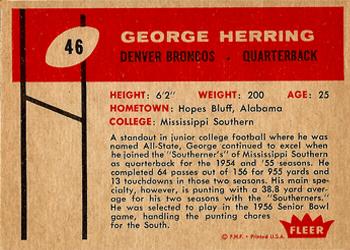1960 Fleer #46 George Herring Back