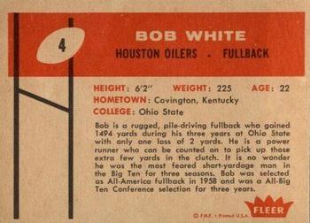 1960 Fleer #4 Bob White Back