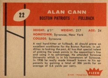 1960 Fleer #22 Alan Cann Back
