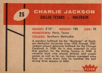 1960 Fleer #25 Charlie Jackson Back
